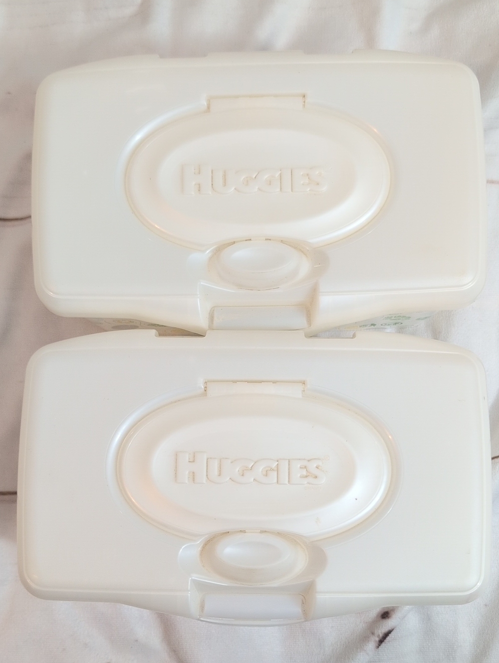 Huggies Baby Wipe Container EMPTY Lot Of 2 (Discontinued Pop Up Wipe Container) - Picture 2 of 3